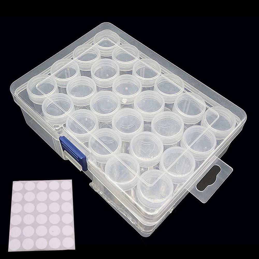 

1 шт. Пластиковый органайзер для хранения с 24/30/48/60/80 ячейками, коробка-органайзер для бисера, шармов, ювелирных аксессуаров для алмазной вышивки DIY