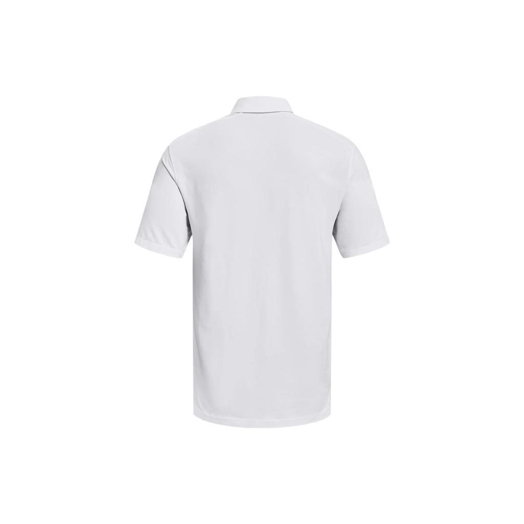 Under Armour Luxe Polo Shirts Men's White Polo Collar Moderate Straight Fit Unisex 1370150-100