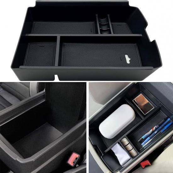 JOJOMARK For VW Atlas And Cross Sport Accessories Center Console Organizer 2018      Ert ABS Armrest Box Secondary Storage (Not Fit For 2024)