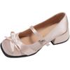 Retro High-end French Square Head Thick Heel Light Mouth Single Shoes Women's Summer 2025 New with Skirt Fairy Mary Jane Shoes