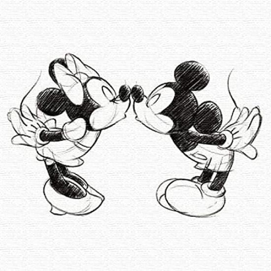 Disney Mickey Mouse Art 15cm X Made In Stylish Interior Living Room Minnie Mouse Monochrome Fabric Panel, 15cm, Small, Japan, Poster, Decor, Decor,