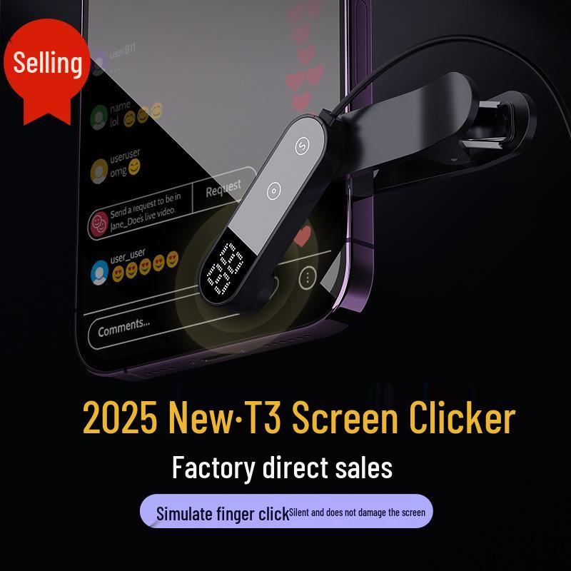 T3 Auto-Clicker with Digital Display - Adjustable Gear Electric Screen Tapper for Douyin & Kuaishou