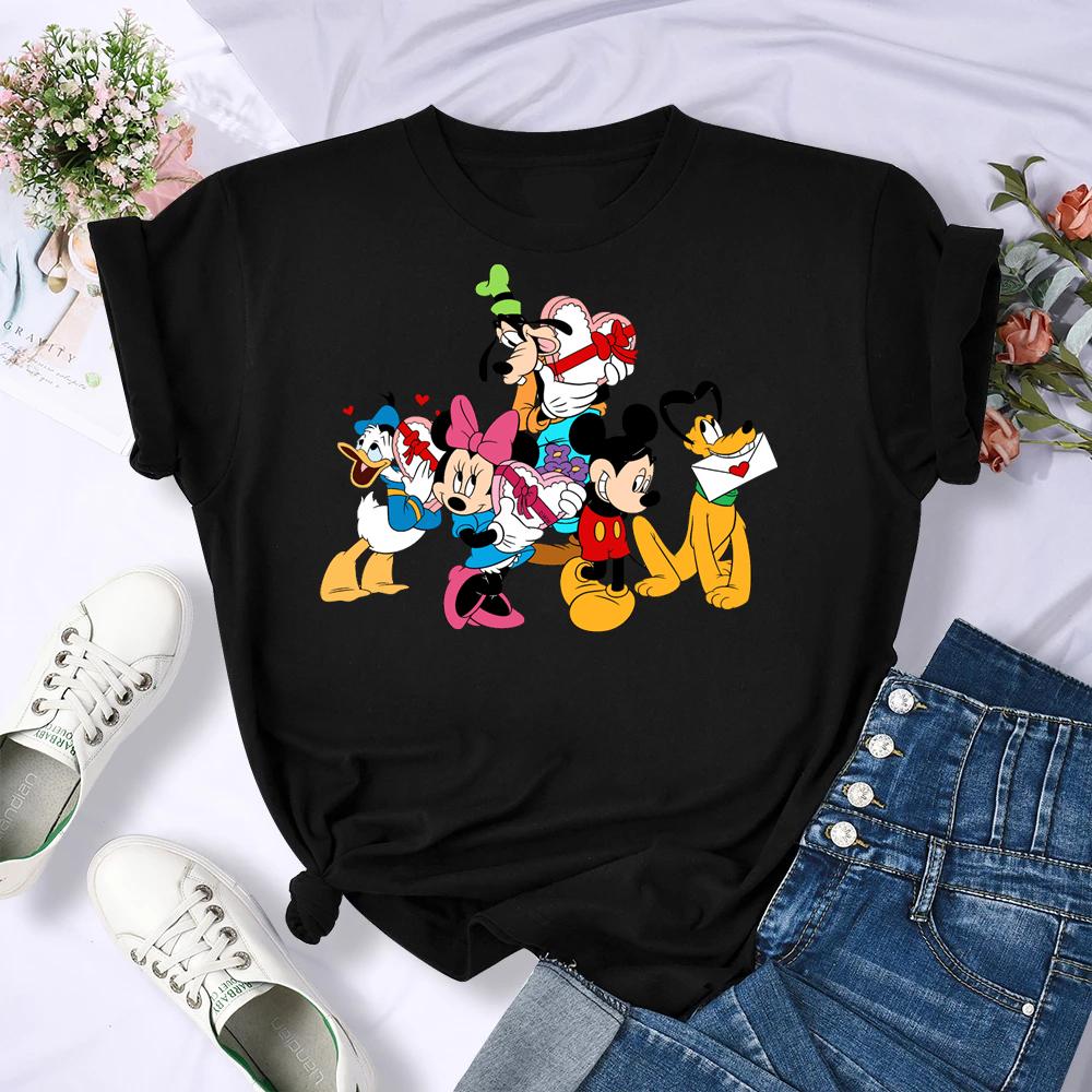 2025 New Popular Kawaii Disney T-shirt Cartoon Women Disney T-shirt Fun Top Fashion Women's T-shirt