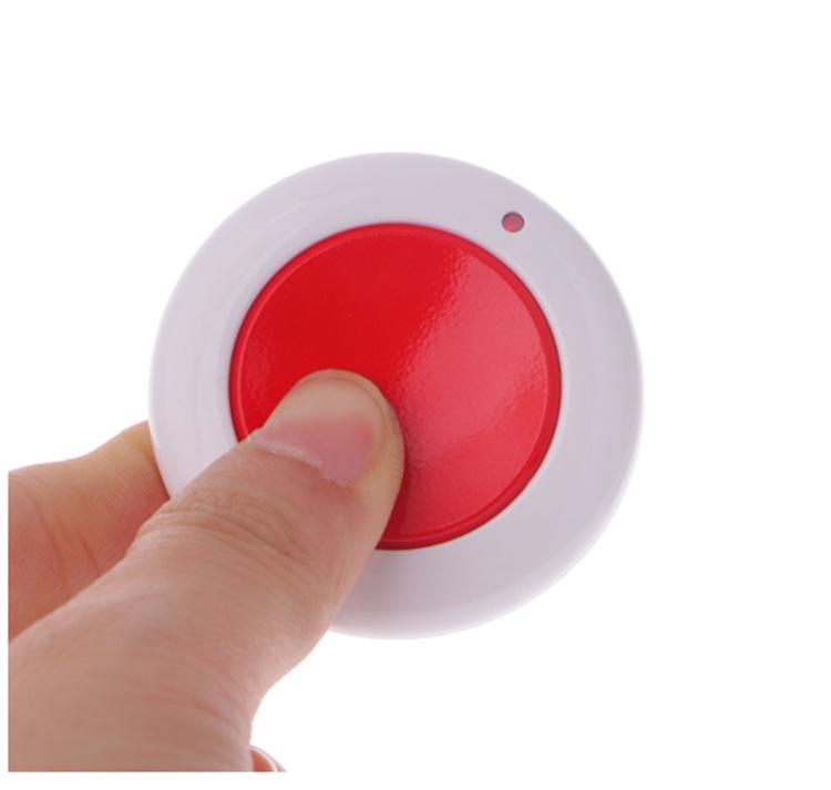 Compact Wireless Anti-theft Alarm & Emergency Button Remote (315M/433M) with Stickers Red 433M EV1527 Chip
