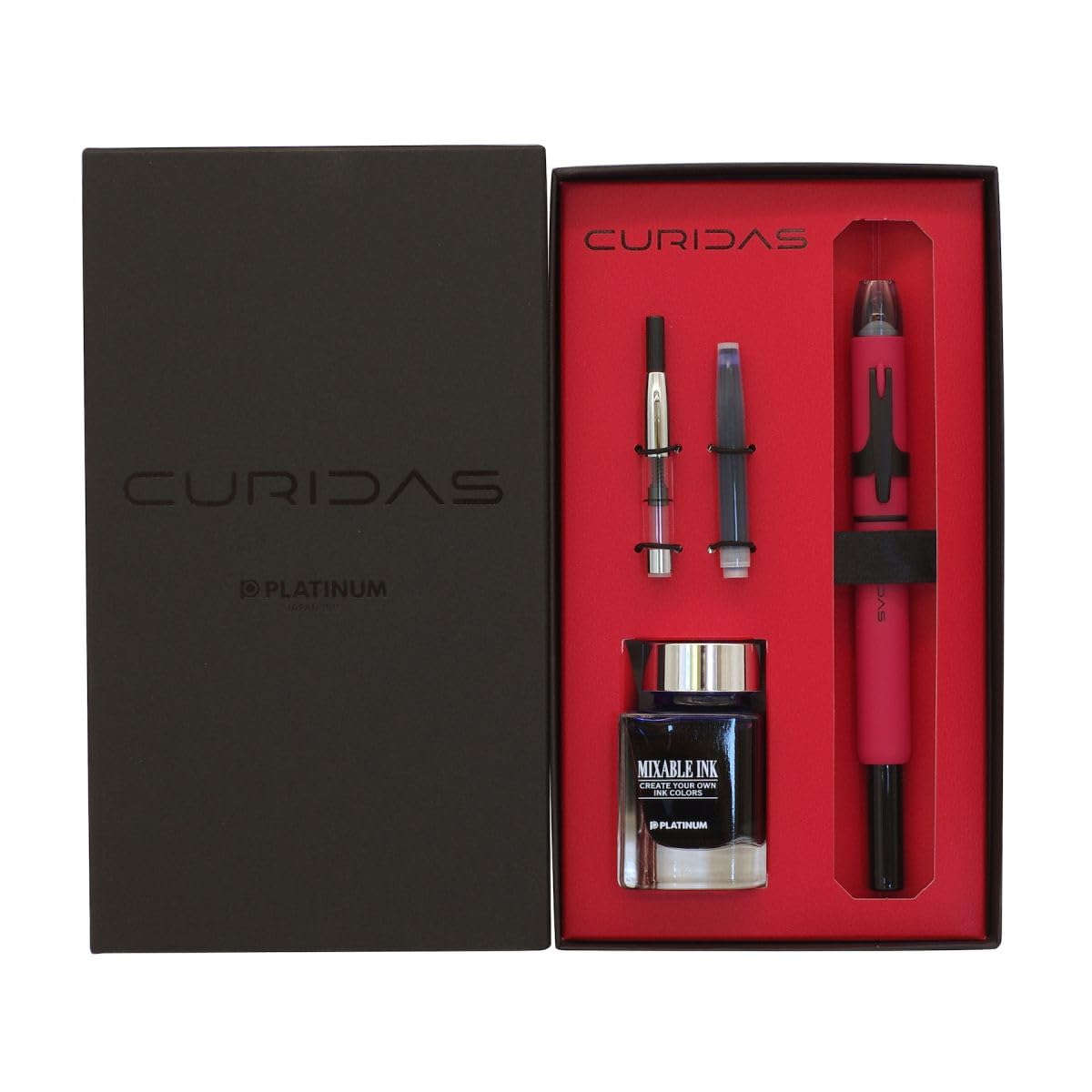 Лимитированная серия перьевая ручка Curidas Depth с конвертером, средний стержень, нажимной механизм (Красный, Перо) PKN-90