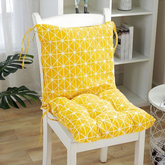 High Back Chair Cushion Geometric Print And Back Cushion with Chair Cushion Seat Straps