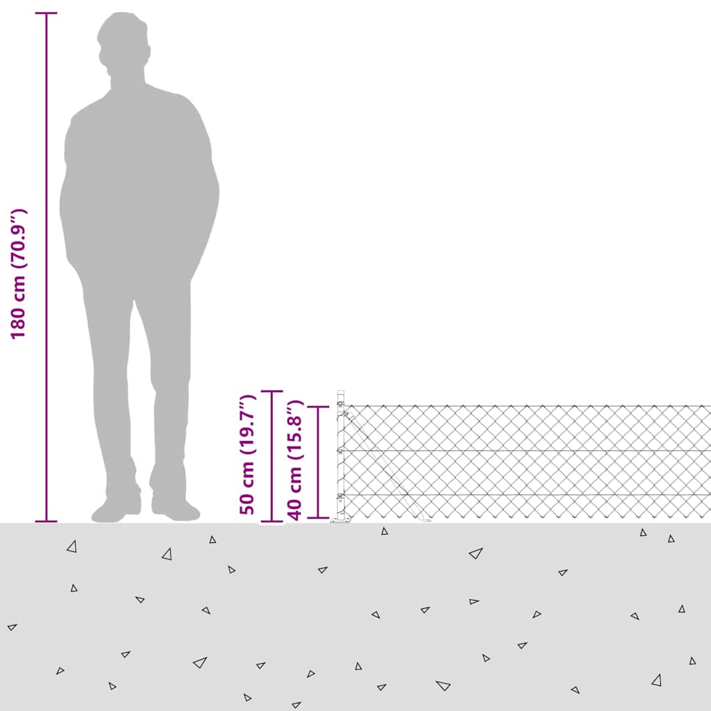 Welded Wire Fence with Concrete Foundation 25 x 0.4 m (W x H)