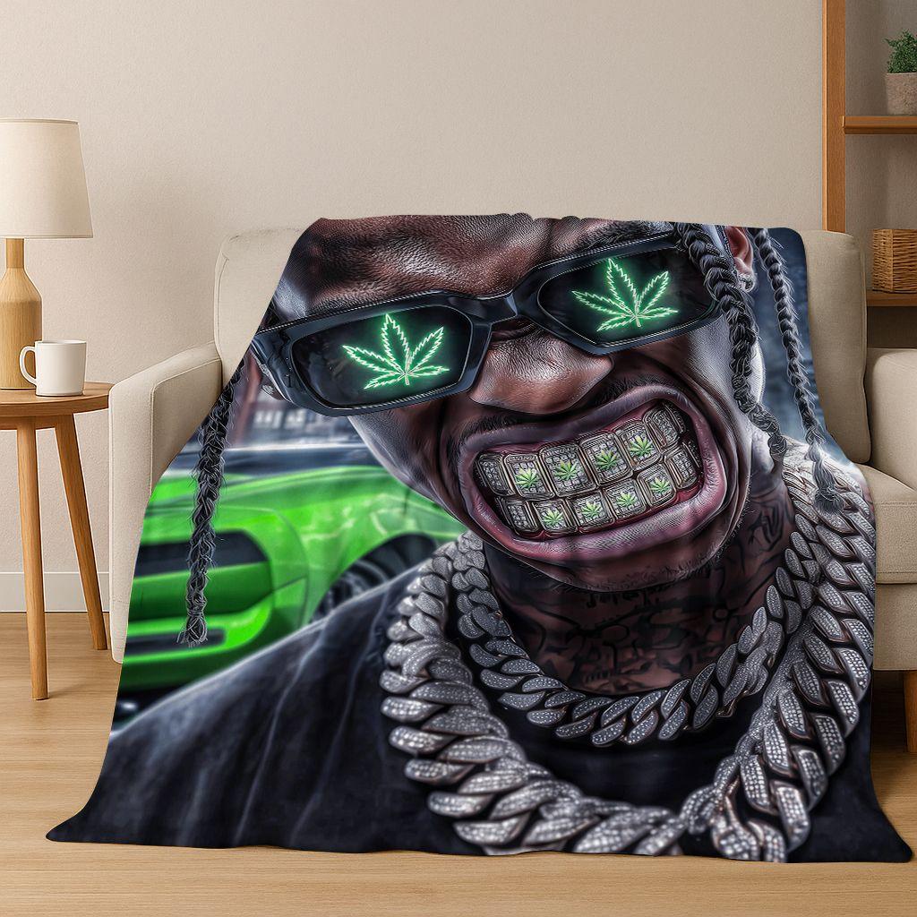 2026 New Legend Rappers Star Art Cartoon Hip Hop Flannel Blanket,Cozy Soft Throw Blanket for Home Bedroom Bed Sofa Cover Gift