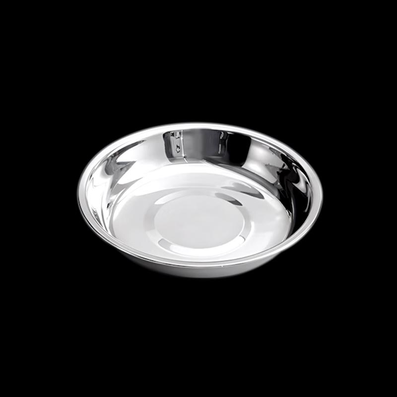 201 Stainless Steel Round Serving Plates - 5 Pack