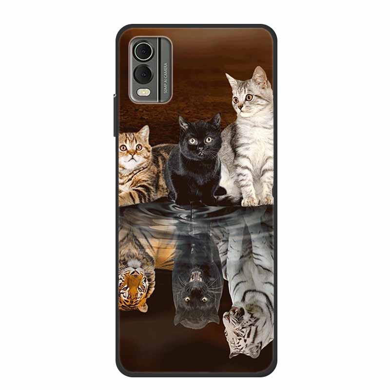 Pentru husă Nokia C32 6,5" Husă spate din silicon moale TPU de lux Carcase pentru telefon pentru NokiaC32 Protector drăguț Rezistent la șocuri Flori Capa