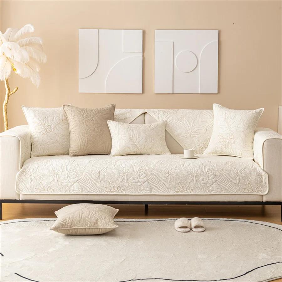 

Four Seasons Universal Fabric Sofa Cushion Exquisite Embroidered Sofa Cushion Non-Slip Full Set Cushion Cover New Sofa Cushion 70x70cm