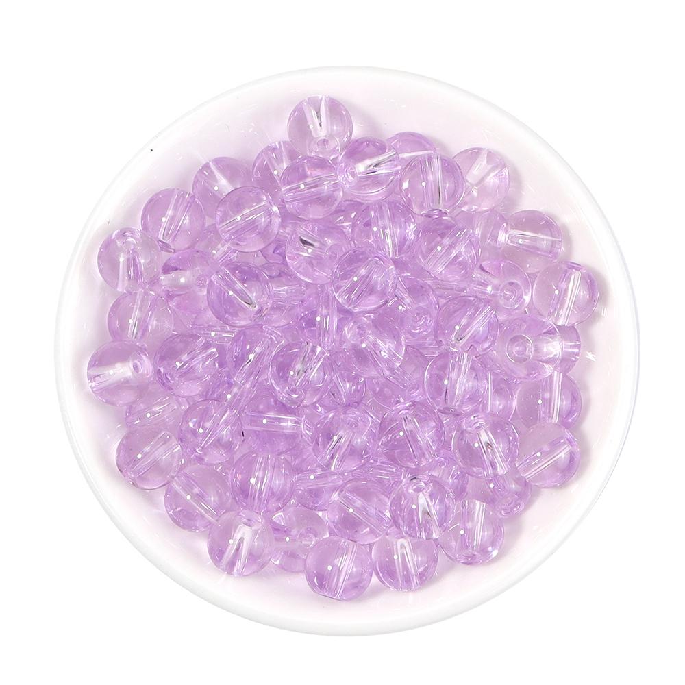 50pcs 8mm Glass Round Beads Colorful Transparent Loose Spacer Beads For Jewelry Making DIY Crafts Bracelets Necklace Accessories