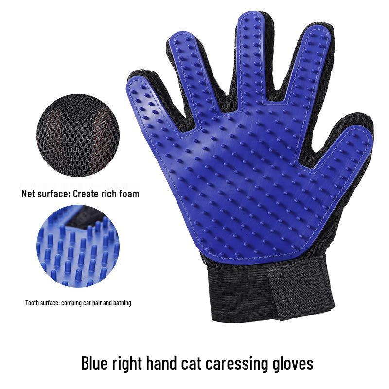 Pet Grooming Gloves & Comb for Cats and Dogs - Shedding & Bath Tool