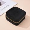 Velvet Jewelry Box Travel Portable Sqaure Zipper Boxes Necklace Bracelet Ring Earrings Jewelry Storage Case Organizers For Women