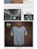 Herr Sommar Koreansk V-ringad Kortärmad Bomull Linne T-shirt - Andningsbar, Allsidig, Trendig Halvärm för Större Storlekar