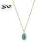 Charming Necklace Stone Pendant Necklace Oval or Hexagonal Charm Geometric
