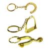 3Pcs Stylish Snaffle Bit Keychain Gift Golden Finish Equestrian Accessory Alloy Key Organiser Themed Keyrings Pendant