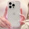 White Polka Dots TPU Transparent Pink Phone Case For iPhone 11 12 13 14 15 16 17 Pro Max 15 Plus Shockproof Silicone Soft Cover