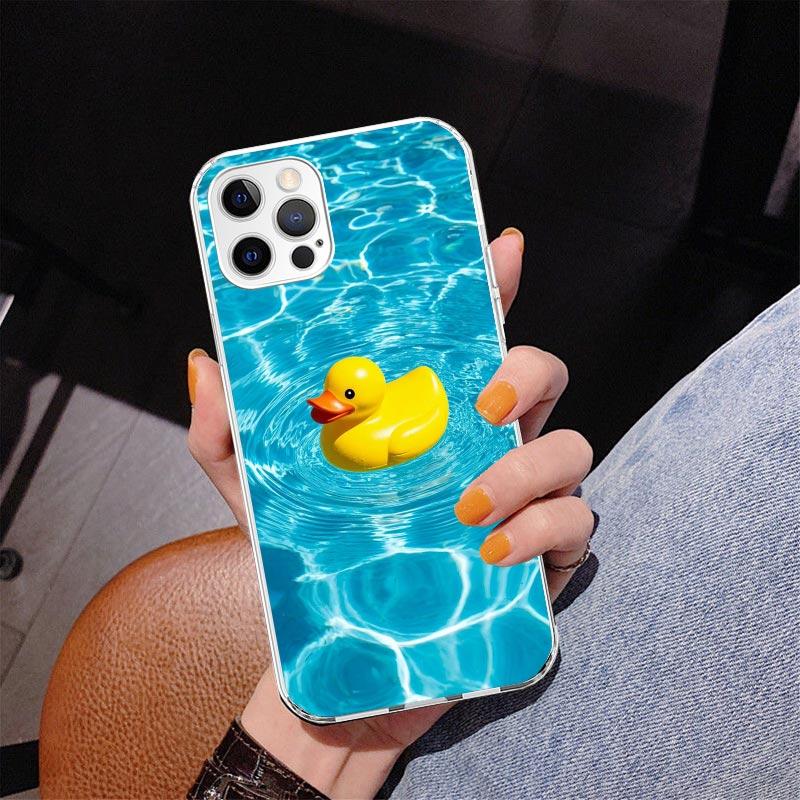 Rubber Ducks Swimming Pool Phone Case For iPhone 13 12 Mini 11 Pro Max XS XR X SE 7 8 Plus 5S 5 6S 6 Gift Print Cover Fundas