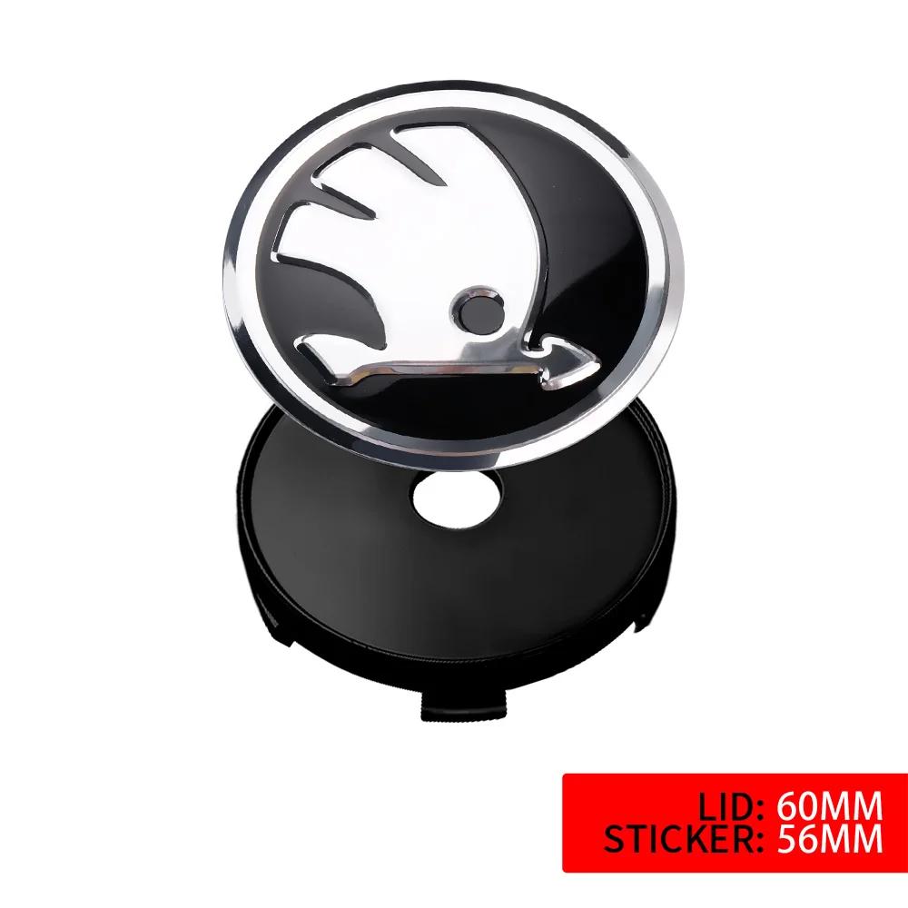 2025 New For Skoda Octavia VII VRS R Rapid Fabia Yeti Superb Kamiq Car Badge Hub Cap Hub Stickers Wheel Dust-proof Logo Covers D