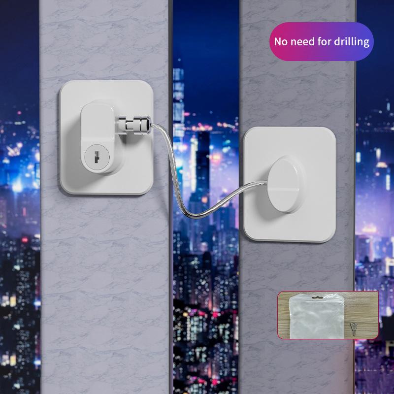 

Овальный замок безопасности для детей с ключом, без сверления, защита от детей для холодильника, окна, шкафа чёрный