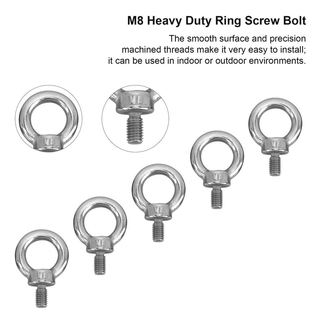5 Stück M8 Edelstahl Hebering Augenschraube Schwerlast Marinequalität Ringschrauben