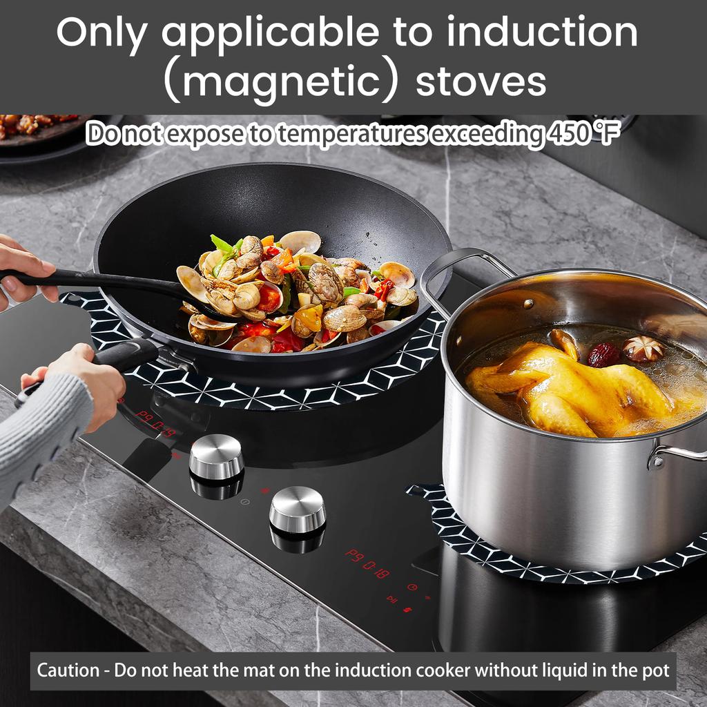 2/6 Pcs Induction Cooktop Mat Non-stick Induction Cooktop Protector Pad Heat Resistant Placemat for Home and Kitchen Accessories