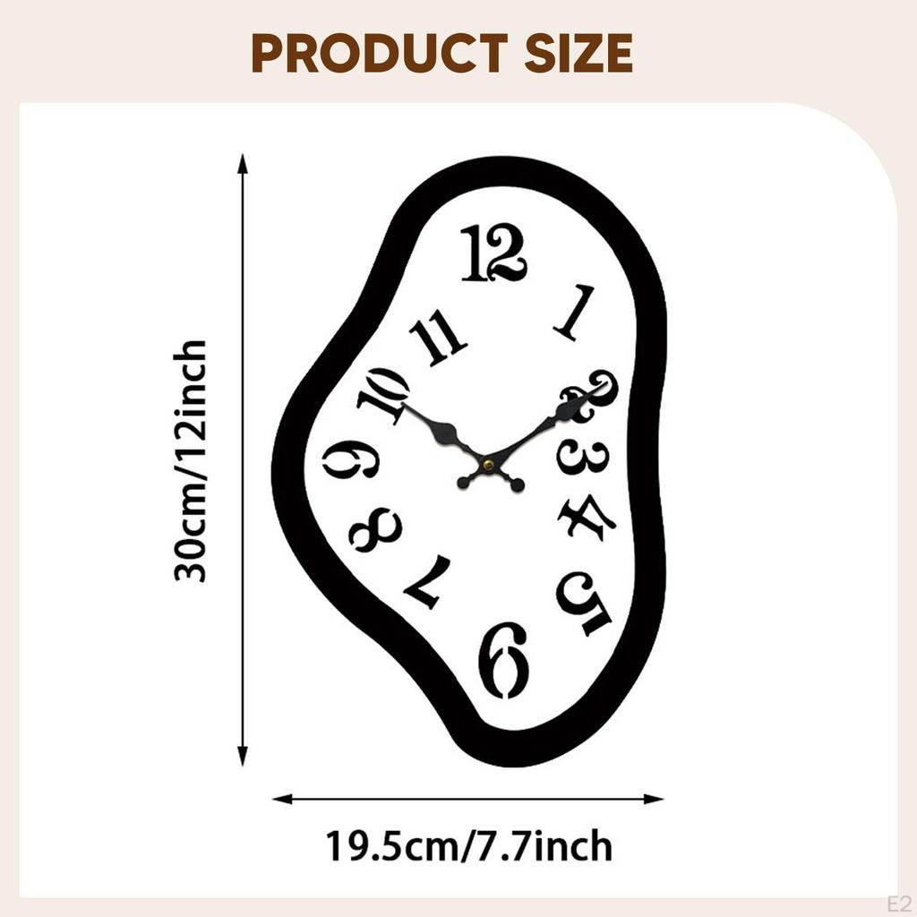 Melting Wall Clock Watch Bedroom Kitchen Decorative Gift Hanging Quiet for Party Farmhouse