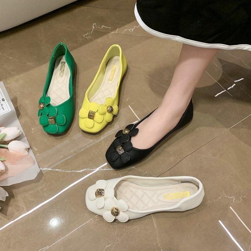 Fashion Comfortable Summer Slip-on Square Toe Women's Flat Shoes Chic and Elegant Quick Delivery Young Casual Ladies Footwear Promotion