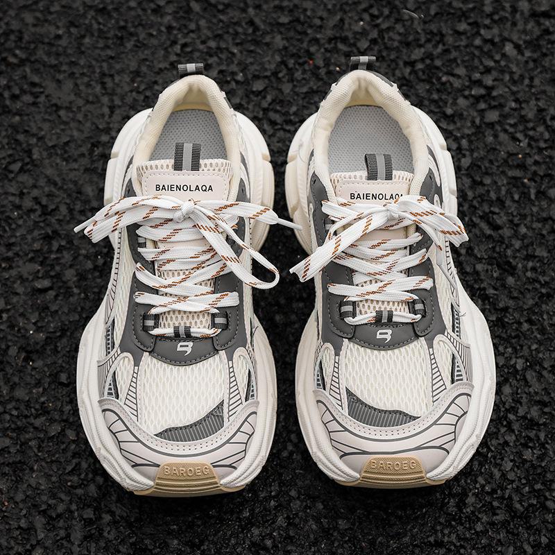 2023 Men's Low-Top Mesh Breathable Sneakers - Thick Sole, Heightened Cushioning, Casual Running Shoes YH917