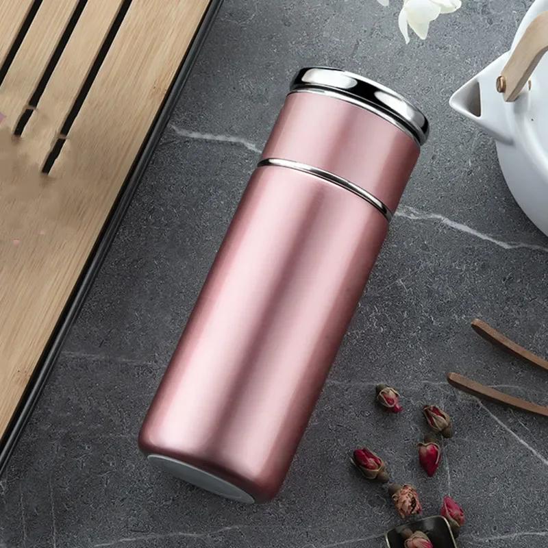 300/420ml Tea Separation Insulated Bottle, 304 Stainless Steel Vacuum Flask, Leak-Proof Tea Infuser Thermos for Office