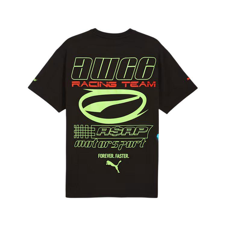 Puma A$AP Rocky X SS25 Flacko Drive Капсульная коллекция Футболка с коротким рукавом, удобная, универсальная, с круглым вырезом, мужская, топы, черная 633389-01
