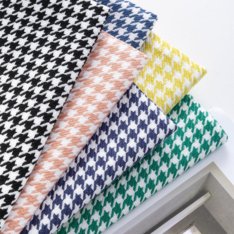 Houndstooth Polyester Linen-like Thick Sofa, Car Seat Cover & Pillowcase Fabric
