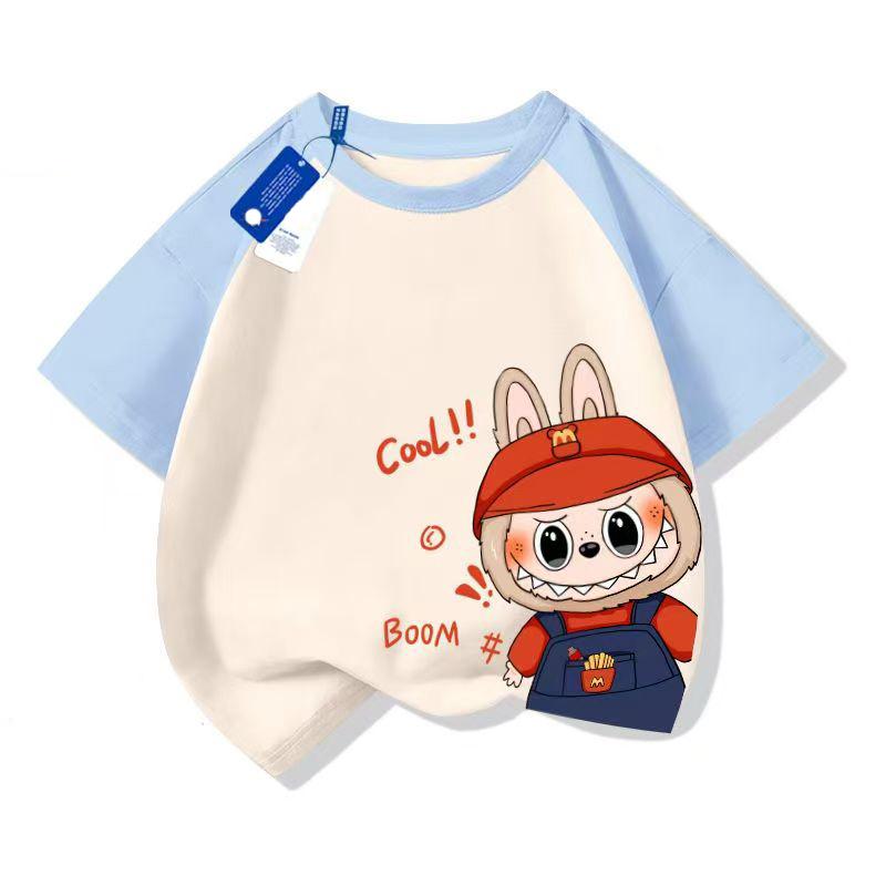LABUBU Child Casual 3D Print Cartoon Anime Kids T-Shirt Summer Short Sleeve Tee Girl Boy T-Shirt Tops