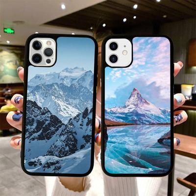 Snow Mountain Phone Case Silicone PC+TPU Case for iPhone 11 12 13 Pro Max 8 7 6 Plus X SE XR Hard Fundas