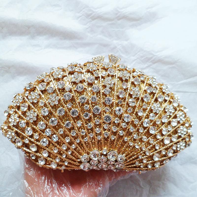Hollow Out Rose Red Rhinestone Diamond Wedding Purse New Fashion Women’s Crystal Evening Clutches BagLady Chain Party Clutches