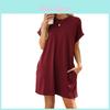 Urban Style Long Sleeve Dress With Pockets In Polyester For Casual Office Wear