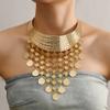 Ethnic Fashionable Style Multi Layer Tassel Design Women Metal Necklace Collar