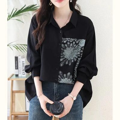 Langarmshirt für Frühling und Herbst Neuankömmling Lockerer Druck