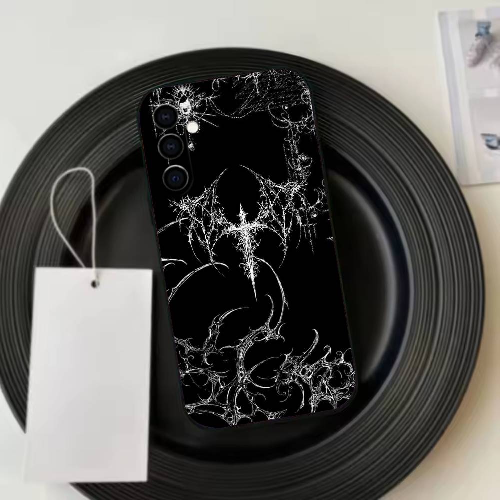 Gothic Cross Vine Transparent Phone Case For Samsung Galaxy A73,A72,A71,A70,A53,A52,A51,Others Soft Black Cover