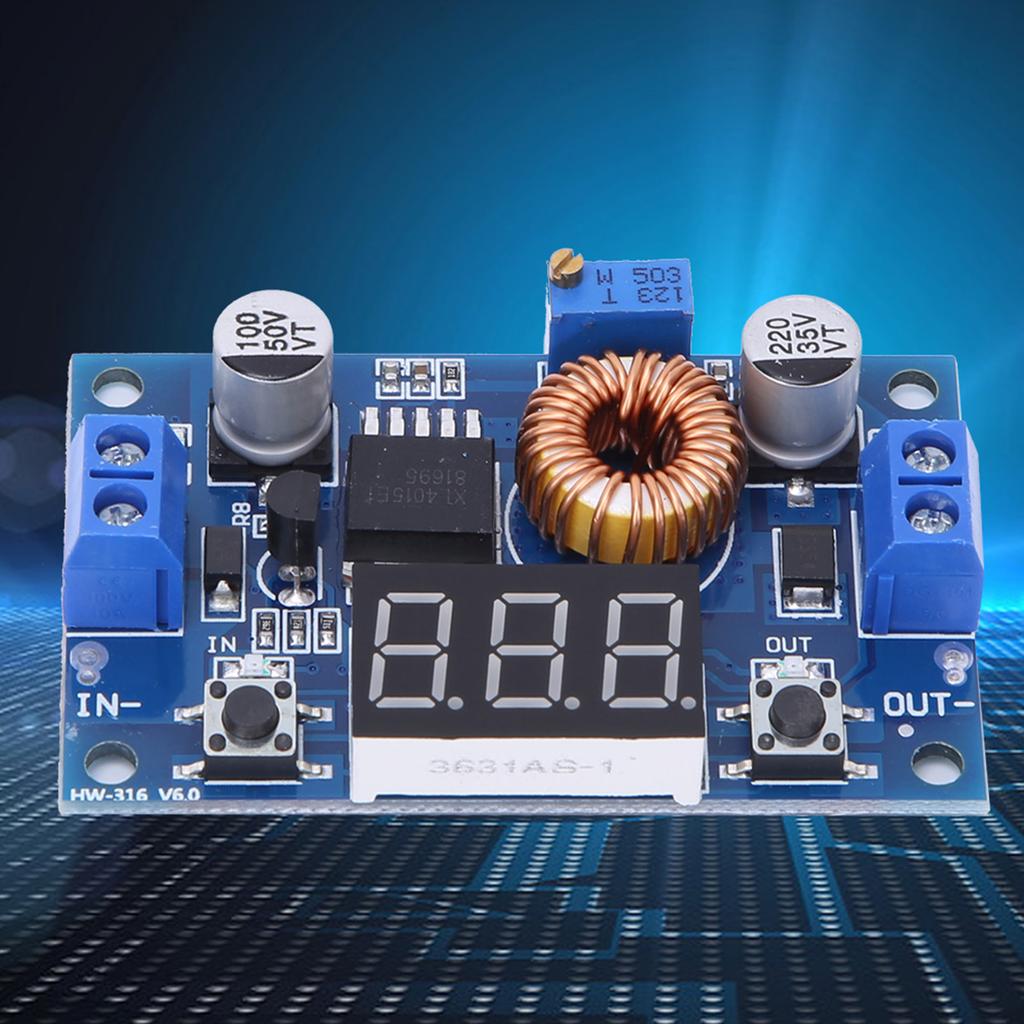 XL4015 Module High Conversion Efficiency Adjustable DCDC Buck with Voltage Meter Display 75W