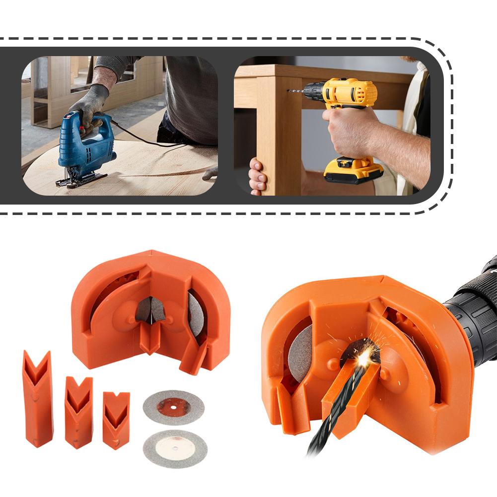 Multipurpose Electric Drill Bit Sharpener 2 16Mm Twist Bit Grinder Replaceable Double Sided Stones For Diy Workshop Tool