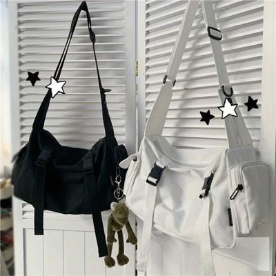 Bolsos bandolera para mujer Moda Casual Gran Capacidad Bolsos de mano Bolsos de hombro Color Sólido Bolso Mensajero para Dama