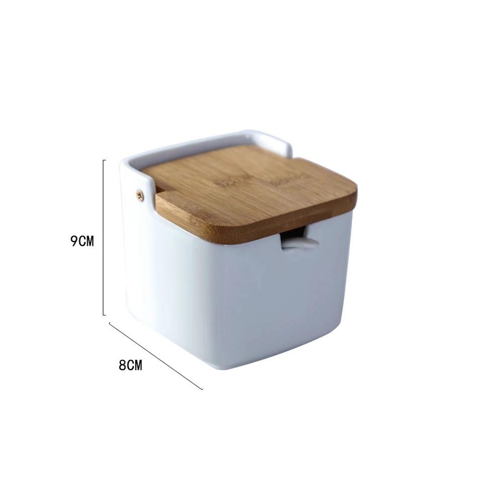 European Creative Ceramic Flip Seasoning Jar Cruet Salt Storage Tank Simple Spice Jar Kitchen Supplies Pepper Box Condiment Pot
