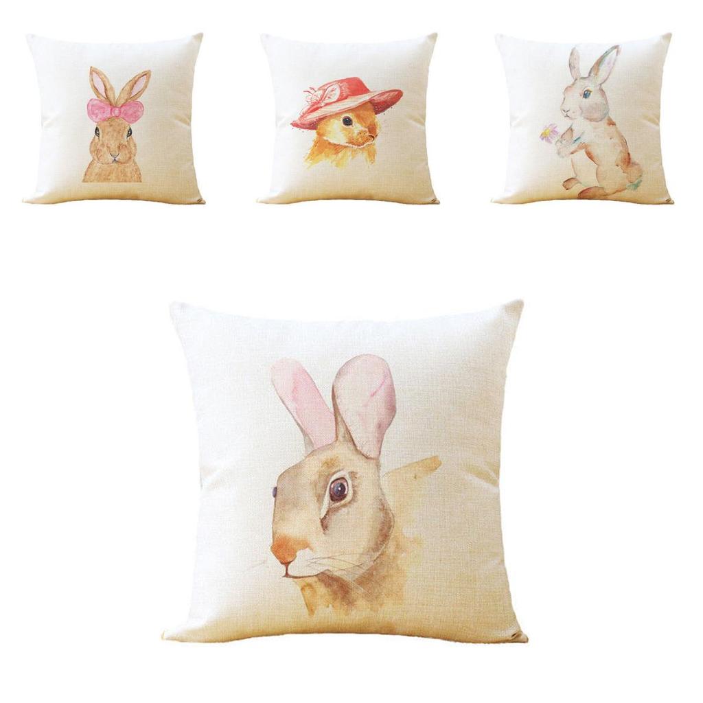 Hochwertiger Kaninchen-Kissenbezug Leinen Sofa Überwurfkissenbezug Für Charmante Heimdekoration