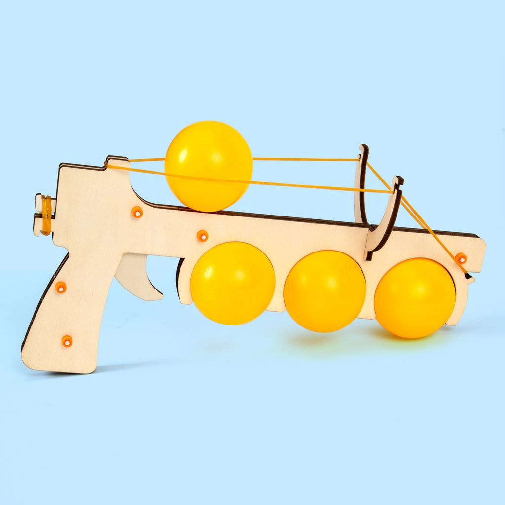 

Table Tennis Wooden Launcher Elastic Model Children Puzzle Toy For Students