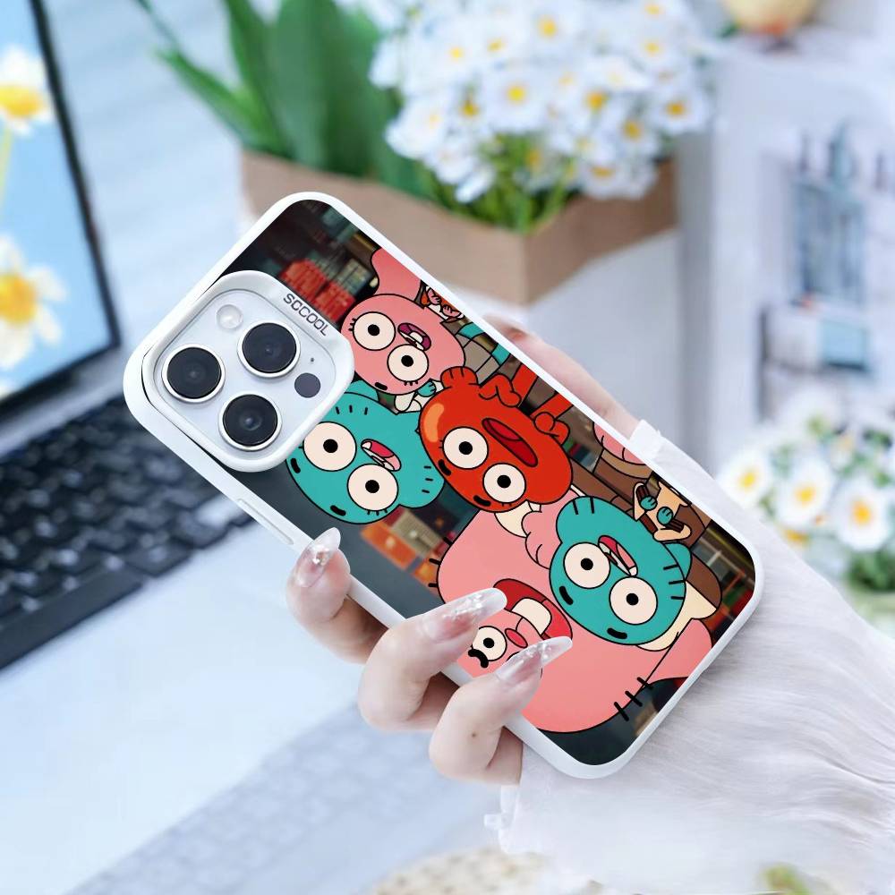 

J-Gumball and Darwin Phone Case For iPhone17, 16,15,14,13,12 Pro Max Black Candy Matte Shockproof Cover iPhone14Plus