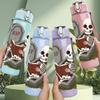 1PC Skeleton Tombstone Halloween Pattern 750ml Color Plastic Sports Water Bottle Leakproof Flip Straw Lid Suitable for Sports Office Home Use