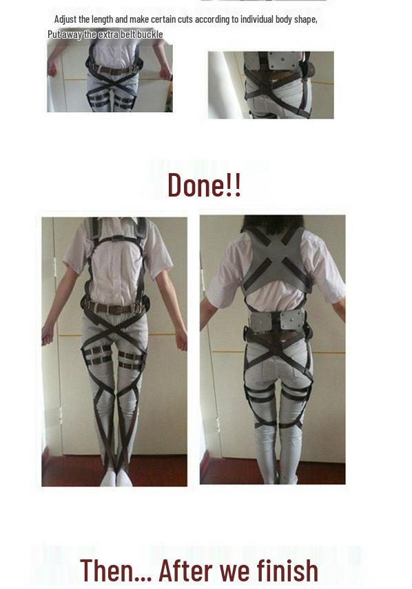 Attack On Titan Mikasa, Eren, Levi Survey Corps Full Body Leather Strap Cosplay Gear Available
