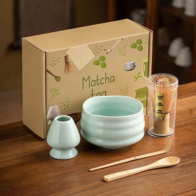 Matcha-Pinsel im japanischen Stil Baiben Li, Matcha-Werkzeug zum Schlagen, Tee-Zeiger aus der Song-Dynastie, Geschenkbox-Set, Matcha-Schale